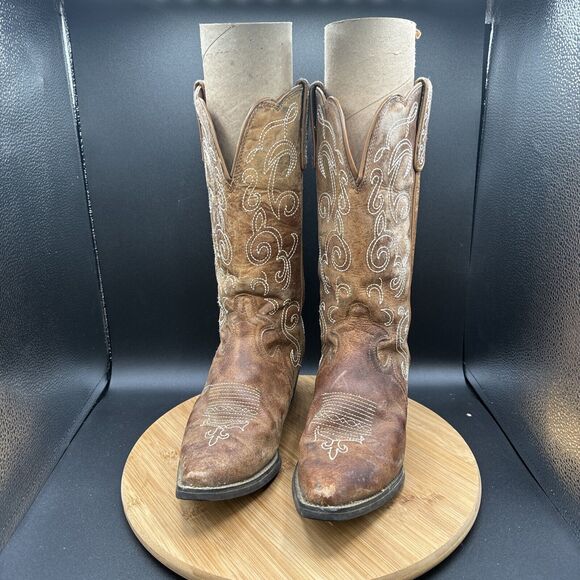 Justin Puma Western Cowgirl Boots Womens Size 8.5 B L2703 Tan - Picture 2 of 8